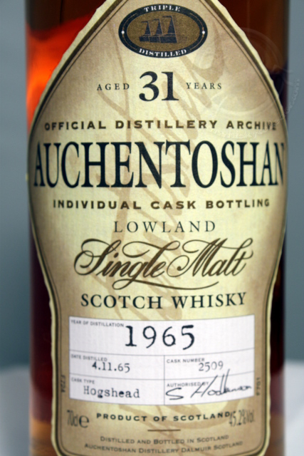 Auchentoshan 1965 front detailed image of bottle
