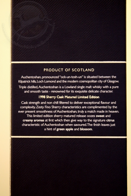 Auchentoshan 2010 Festival Bottling box rear detailed image