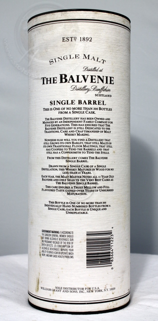 Balvenie 1979 box rear image