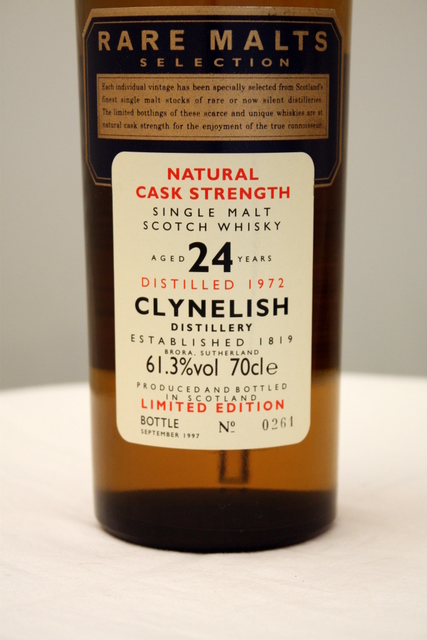 Clynelish 1972 front detailed image of bottle Clynelish 1972 front detailed image of bottle
