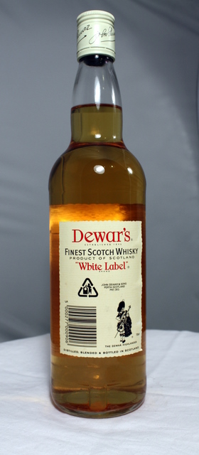 Dewars White Label rear image of bottle Dewars White Label image of bottle