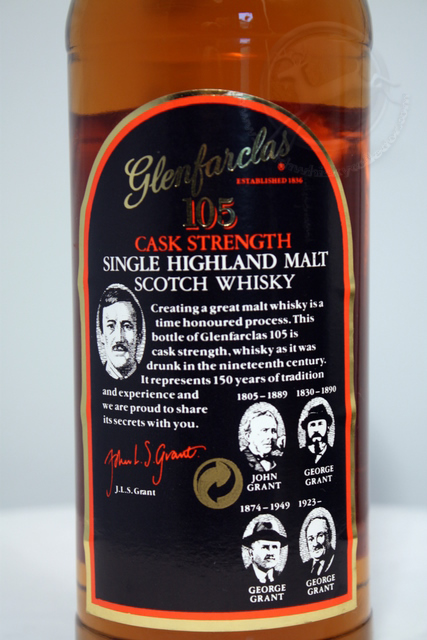 Glenfarclas 105 rear detailed image of bottle