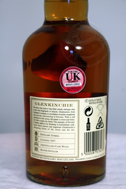 Glenkinchie 1989 rear detailed image of bottle Glenkinchie 1989 rear detailed image of bottle