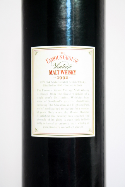 Famous Grouse Vintage 1992 box rear detailed image