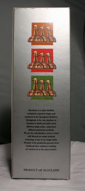 Hazelburn 1999 box rear image