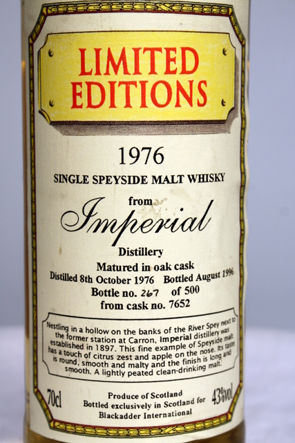 Imperial 1976 front detailed image of bottle Imperial 1976 front detailed image of bottle