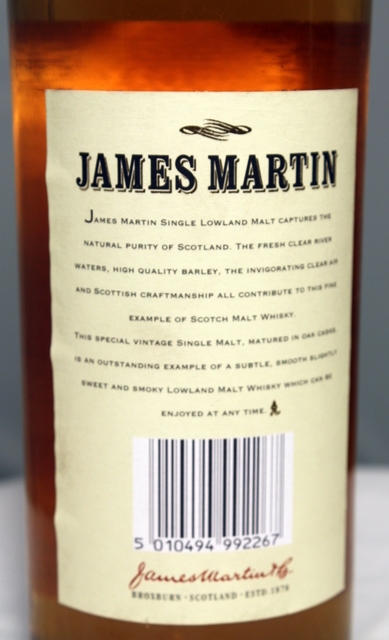 James Martin rear detailed image of bottle