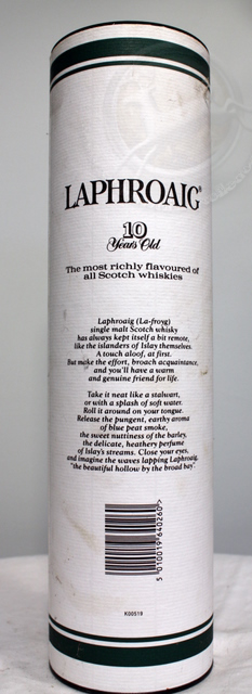Laphroig box rear image
