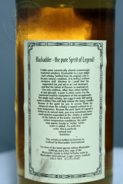 Linkwood 1978 rear detailed image of bottle
