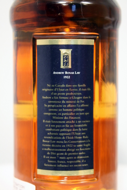 Premiers : Andrew Bonar Law rear detailed image of bottle