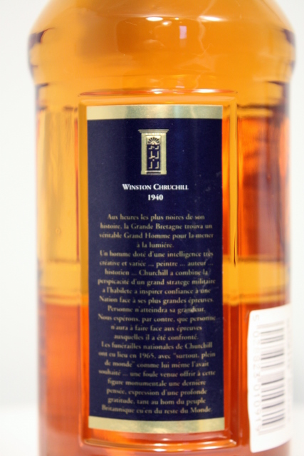 Premiers : Winston Churchill rear detailed image of bottle Premiers : Winston Churchill rear detailed image of bottle
